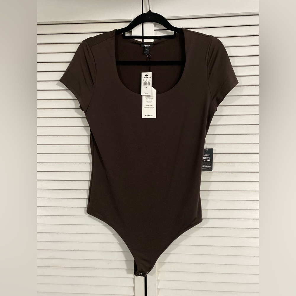 Chocolate brown body contour bodysuit from Express